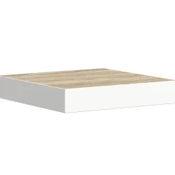 vidaXL Wandschap zwevend 23x23,5x3,8 cm MDF eikenkleurig en wit