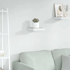 vidaXL Wandschap zwevend 23x23,5x3,8 cm MDF eikenkleurig en wit