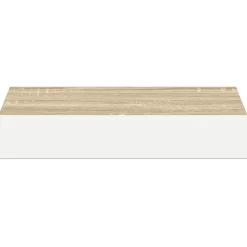vidaXL Wandschap zwevend 23x23,5x3,8 cm MDF eikenkleurig en wit