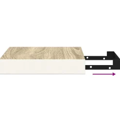 vidaXL Wandschap zwevend 23x23,5x3,8 cm MDF eikenkleurig en wit