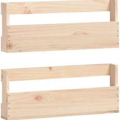 vidaXL Wandschoenenrekken 2 st 59x9x23 cm massief grenenhout