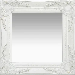 vidaXL Wandspiegel barok stijl 40x40 cm wit