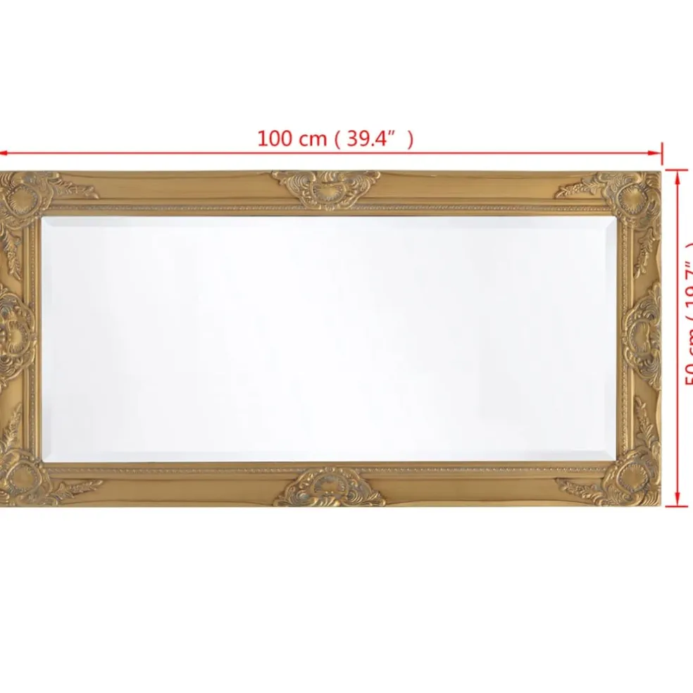 vidaXL Wandspiegel Barok 100 x 50 cm goud
