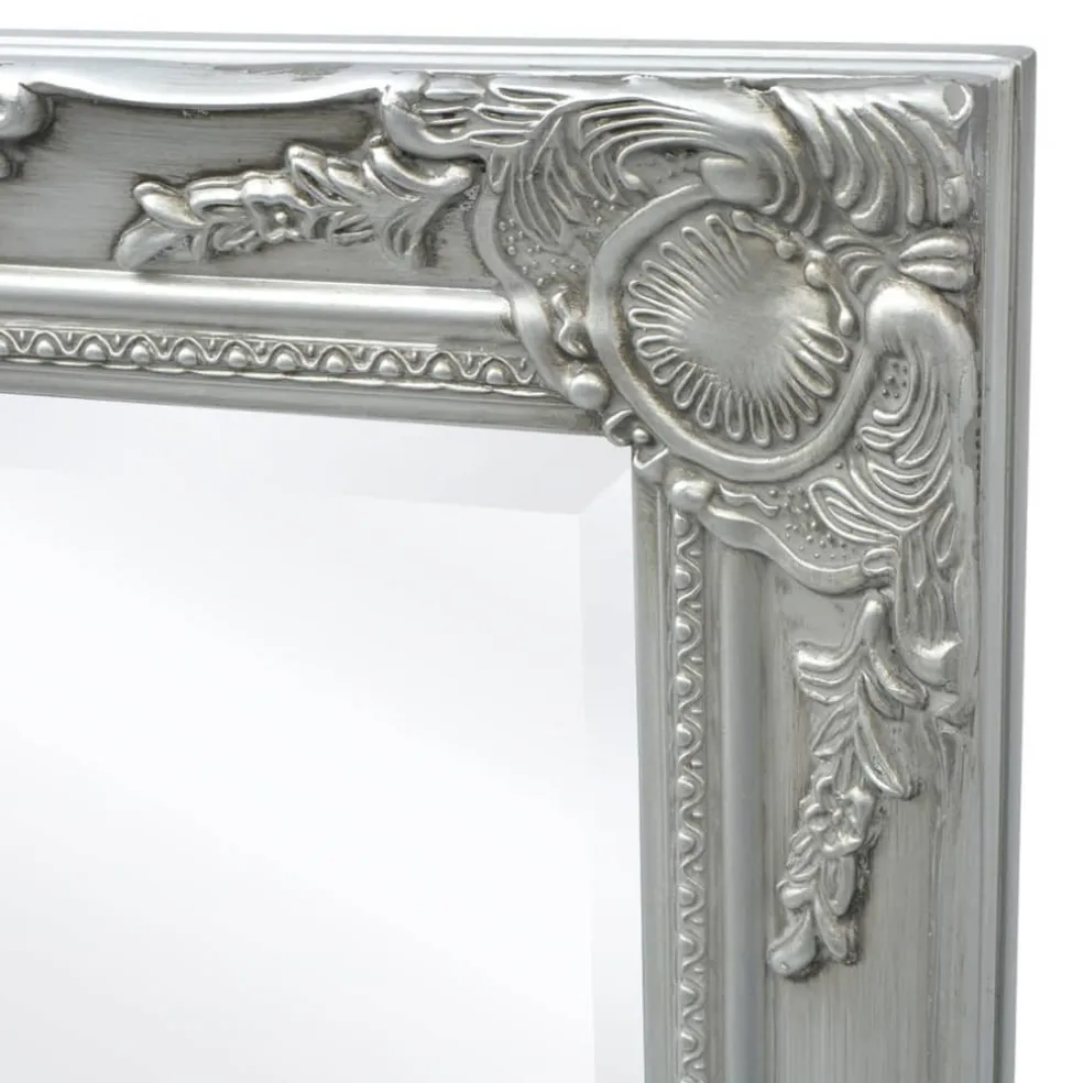 vidaXL Wandspiegel Barok 100 x 50 cm zilver