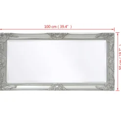 vidaXL Wandspiegel Barok 100 x 50 cm zilver