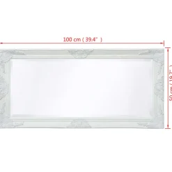 vidaXL Wandspiegel Barok 100 x 50 cm wit