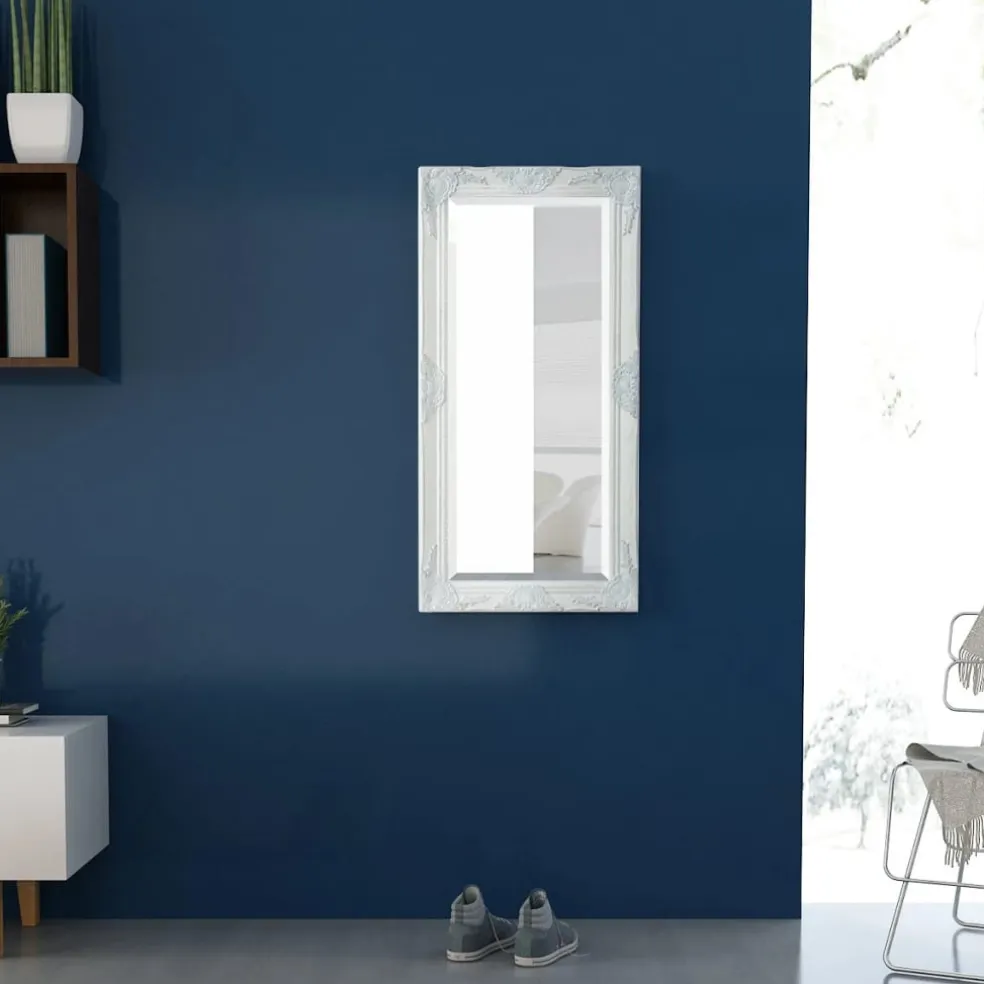 vidaXL Wandspiegel Barok 100 x 50 cm wit