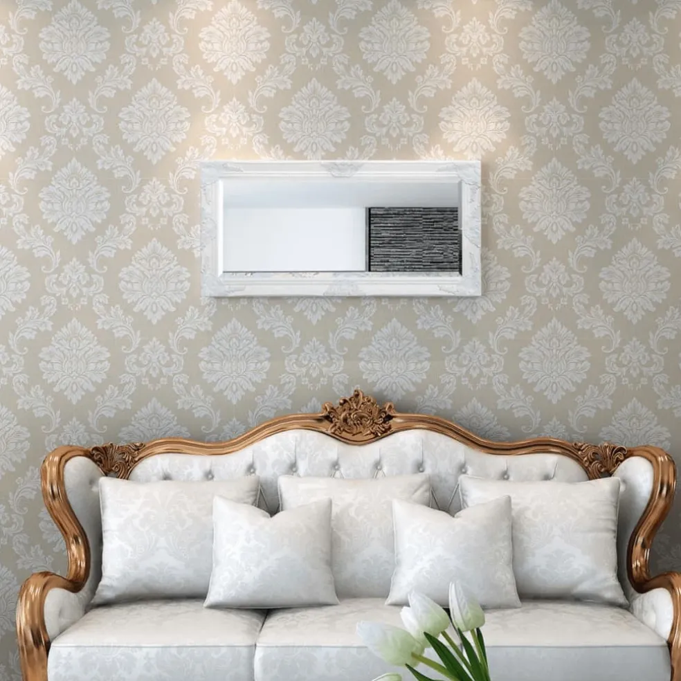 vidaXL Wandspiegel Barok 100 x 50 cm wit