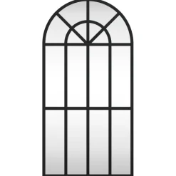 vidaXL Wandspiegel boog 30x60 cm ijzer zwart