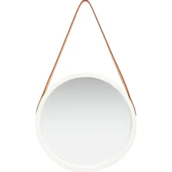 vidaXL Wandspiegel met band 40 cm wit