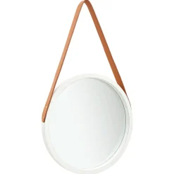 vidaXL Wandspiegel met band 40 cm wit