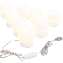 vidaXL Wandspiegel met LED-lampen vierkant glas