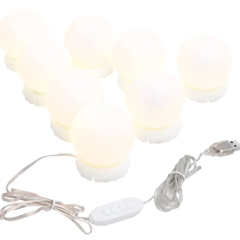 vidaXL Wandspiegel met LED-lampen vierkant glas