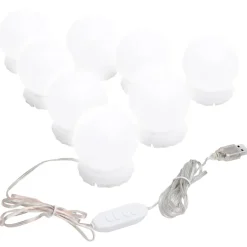 vidaXL Wandspiegel met LED-lampen vierkant glas