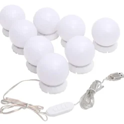 vidaXL Wandspiegel met LED-lampen vierkant glas