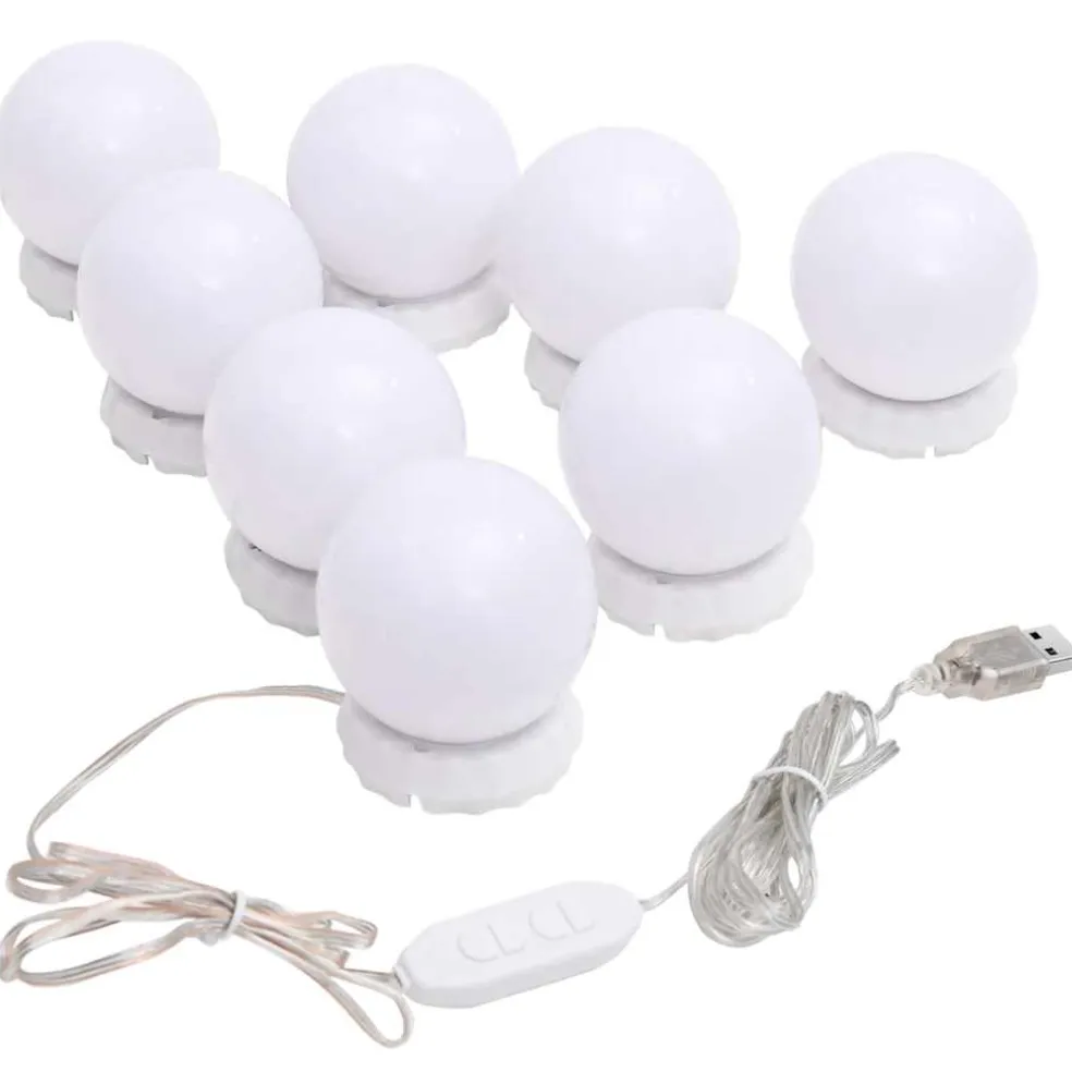 vidaXL Wandspiegel met LED-lampen vierkant glas