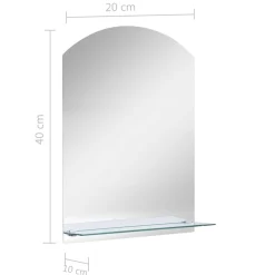 vidaXL Wandspiegel met schap 20x40 cm gehard glas