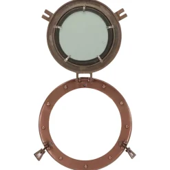 vidaXL Wandspiegel patrijspoort Ø30 cm aluminium en glas