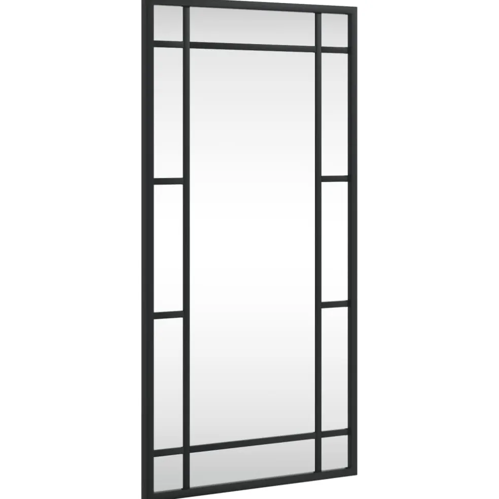 vidaXL Wandspiegel rechthoekig 30x60 cm ijzer zwart