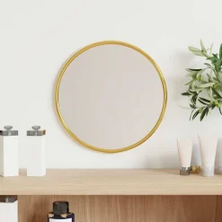 vidaXL Wandspiegel rond Ø20 cm goudkleurig