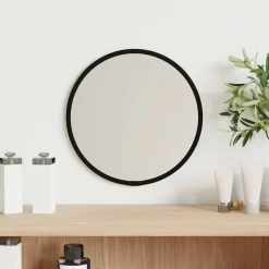 vidaXL Wandspiegel rond Ø20 cm zwart