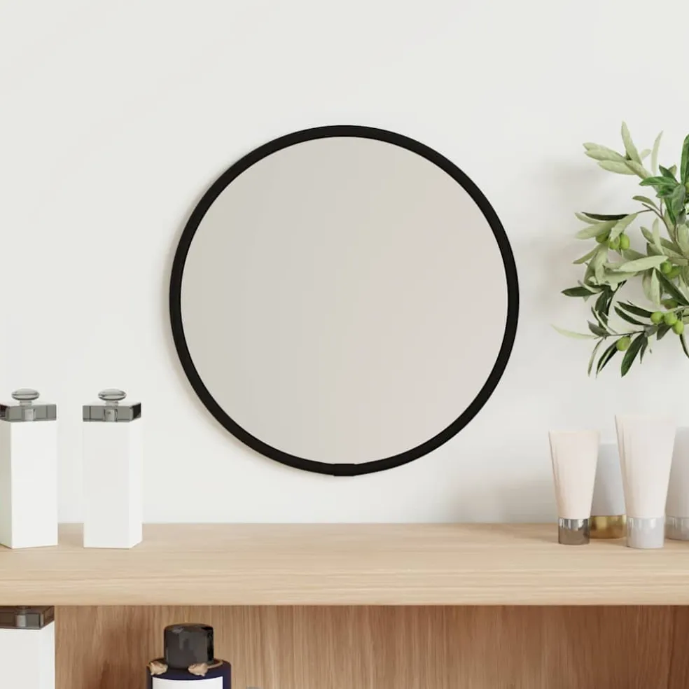 vidaXL Wandspiegel rond Ø20 cm zwart