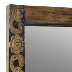 vidaXL wandspiegel Walnoot Bruin 70 x 50 cm Bewerkt hout en glas