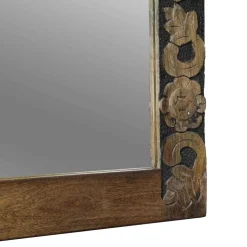 vidaXL wandspiegel Walnoot Bruin 70 x 50 cm Bewerkt hout en glas