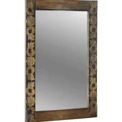 vidaXL wandspiegel Walnoot Bruin 70 x 50 cm Bewerkt hout en glas