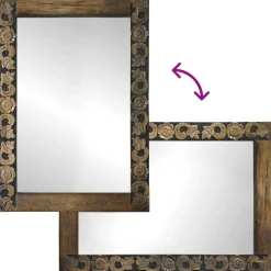 vidaXL wandspiegel Walnoot Bruin 70 x 50 cm Bewerkt hout en glas