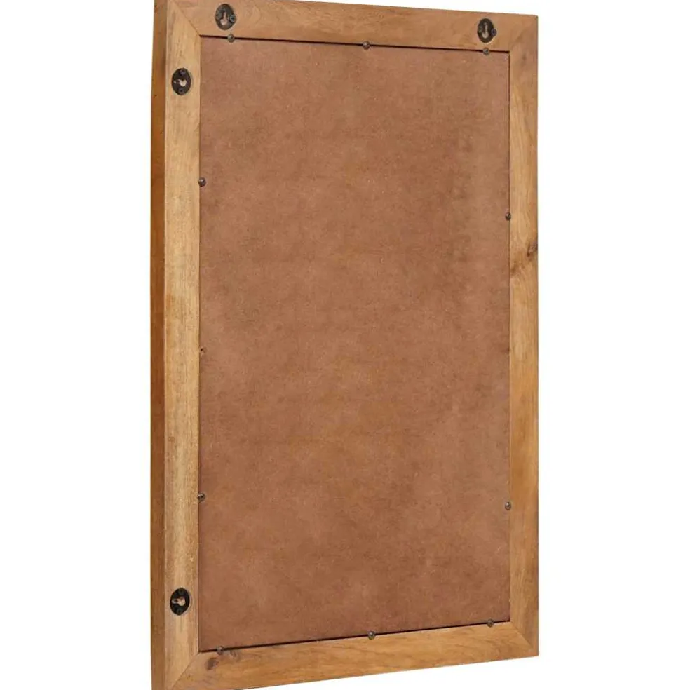 vidaXL wandspiegel 70 x 50 cm Bewerkt hout en glas Rechthoekig
