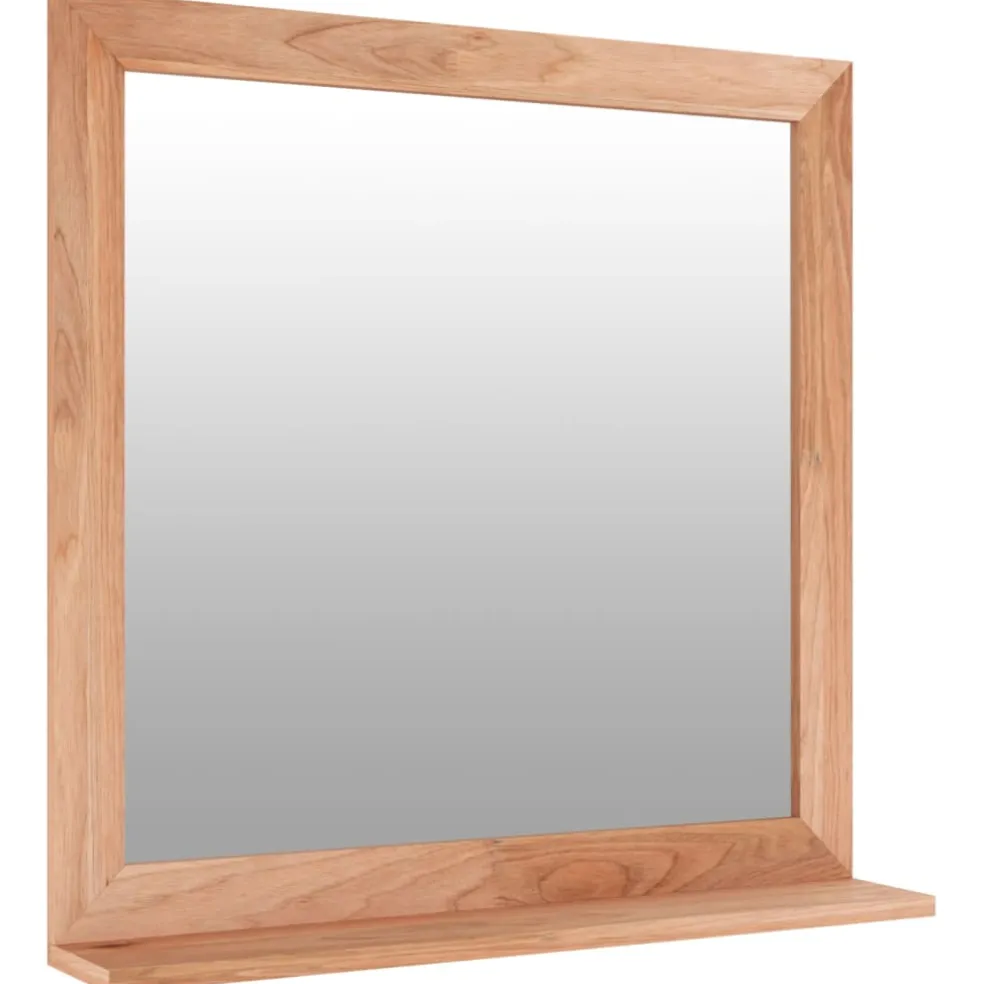 vidaXL Wandspiegel 55x55 cm massief walnotenhout