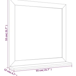 vidaXL Wandspiegel 55x55 cm massief walnotenhout