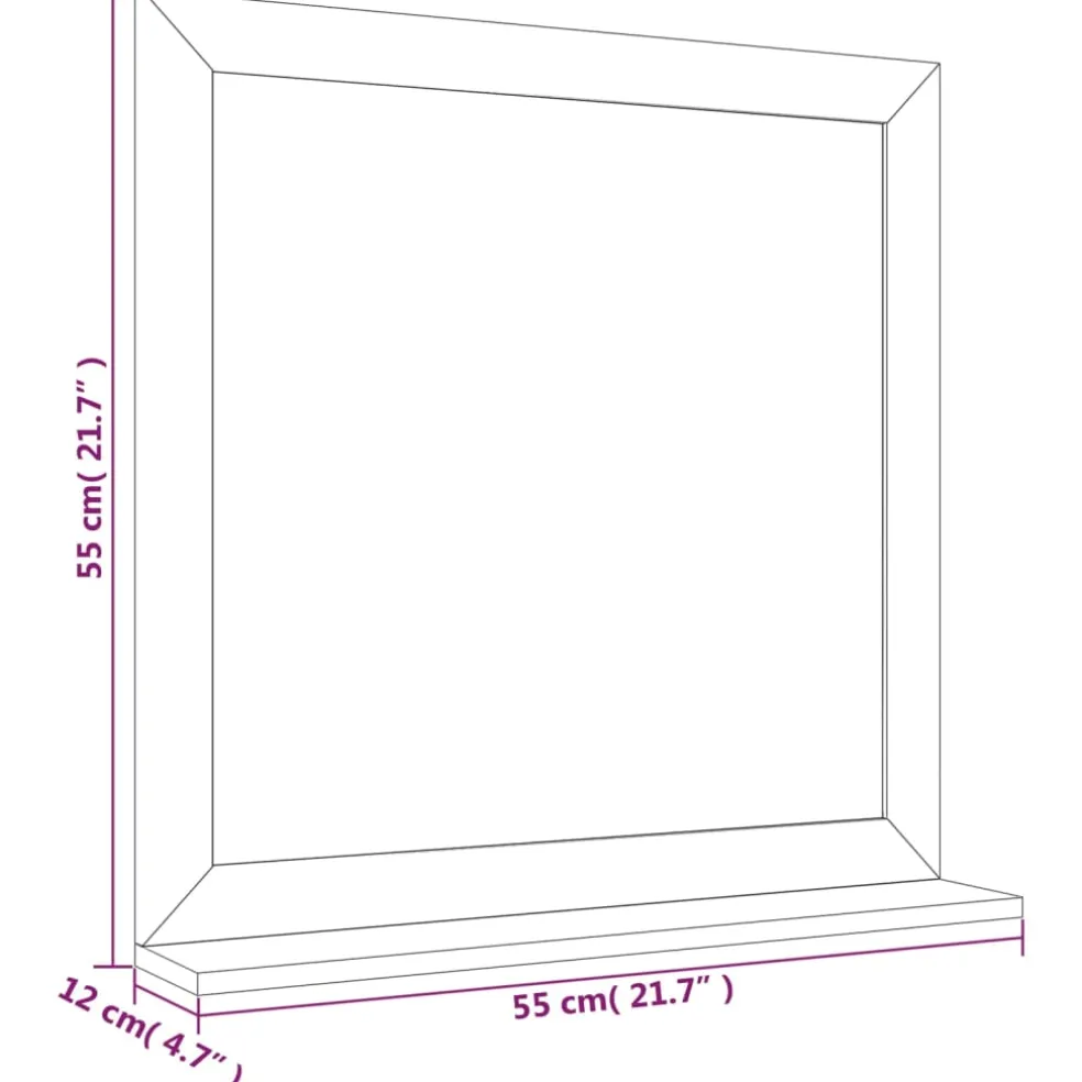 vidaXL Wandspiegel 55x55 cm massief walnotenhout