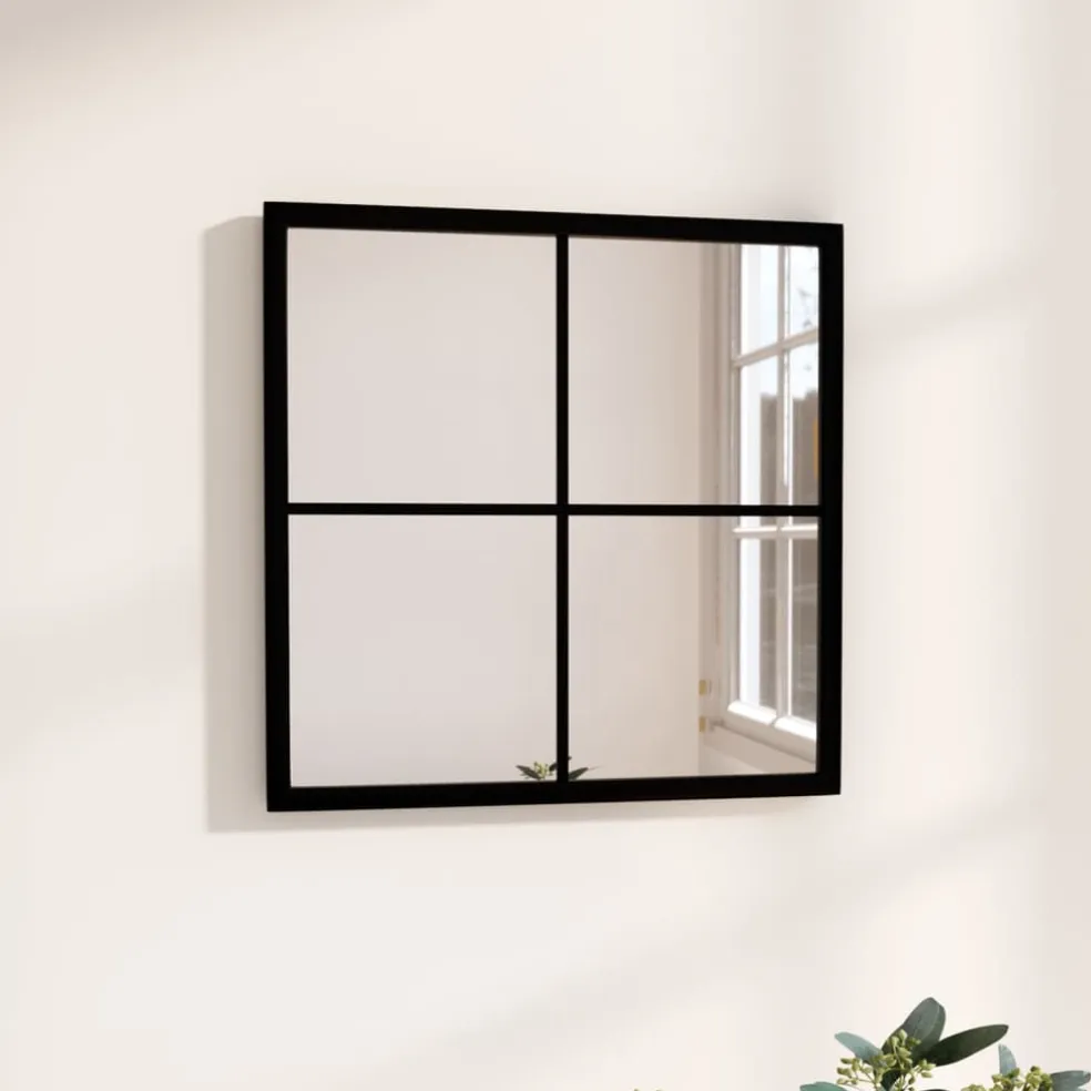 vidaXL Wandspiegel 40x40 cm metaal zwart