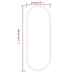 vidaXL Wandspiegel 40x15 cm ovaal goudkleurig
