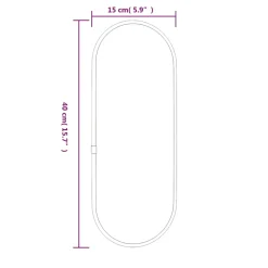 vidaXL Wandspiegel 40x15 cm ovaal zilverkleurig
