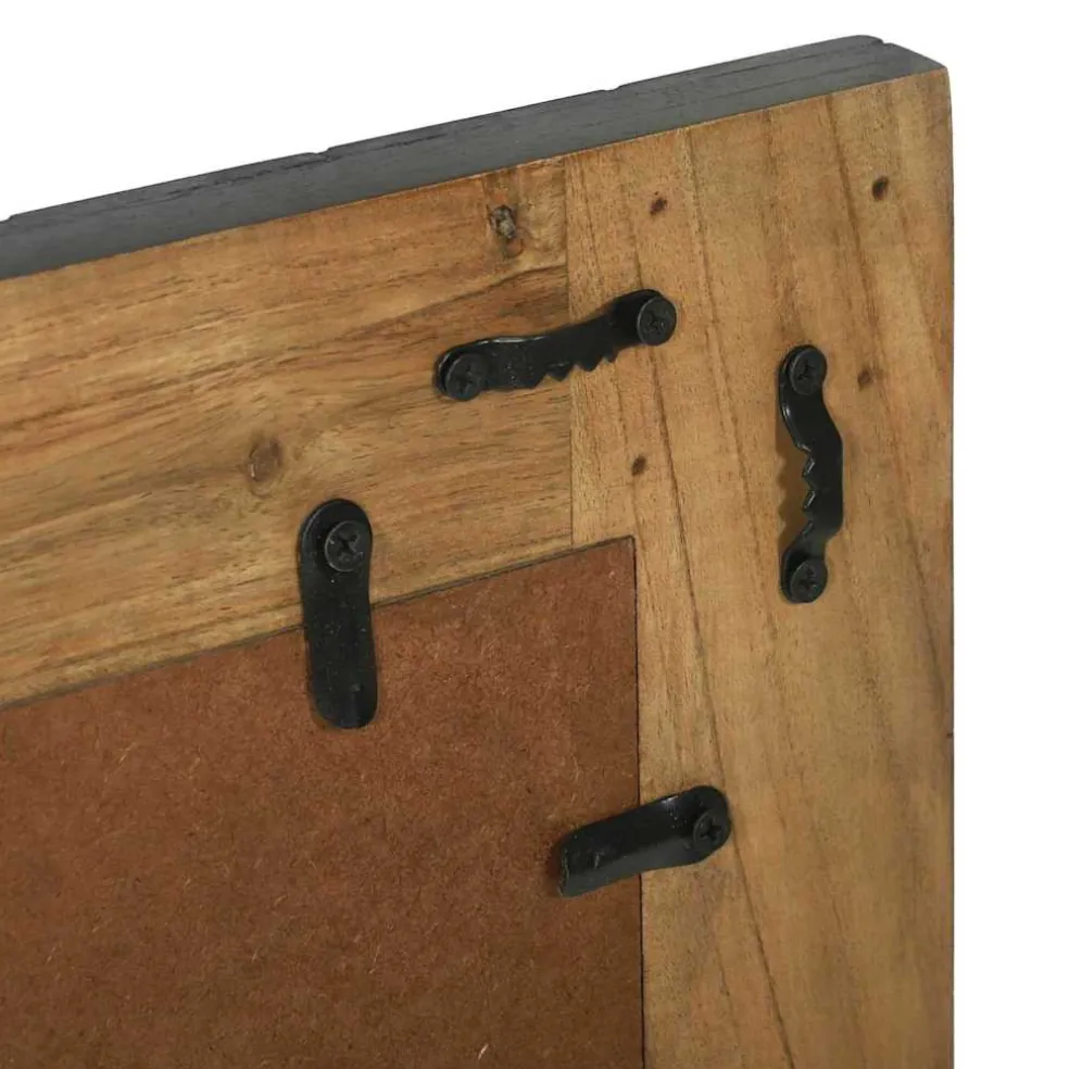vidaXL Wandspiegel Zwart en Bruin 70 x 2 x 70 cm Massief Acaciahout