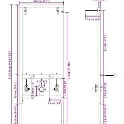 vidaXL Wandsteun voor bidetsysteem Blauw 50 x 3 x 112 cm