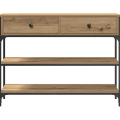 vidaXL Wandtafel Artisan Eiken 100 x 25 x 75 cm Bewerkt hout
