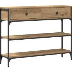 vidaXL Wandtafel Artisan Eiken 100 x 25 x 75 cm Bewerkt hout