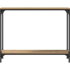 vidaXL Wandtafel Artisan Eiken 100 x 22,5 x 75 cm Bewerkt hout