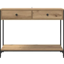 vidaXL Wandtafel Artisan Eiken 100 x 34,5 x 75 cm Bewerkt hout