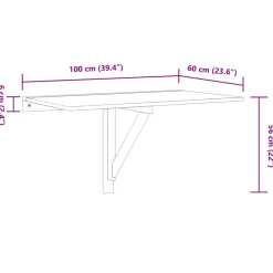 vidaXL Wandtafel inklapbaar 100x60 cm eikenkleurig