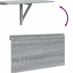 vidaXL Wandtafel inklapbaar 100x60 cm eikenkleurig