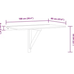vidaXL Wandtafel inklapbaar 100x60x56 cm bewerkt hout bruineiken