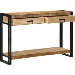 vidaXL Wandtafel met lade Bruin 120 x 33 x 75 cm Massief Mango Hout