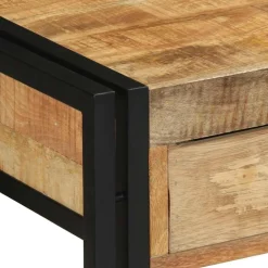 vidaXL Wandtafel met lade Bruin 120 x 33 x 75 cm Massief Mango Hout