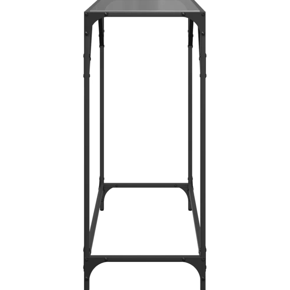 vidaXL Wandtafel met zwart glazen blad 80x35x81 cm staal