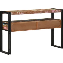 vidaXL Wandtafel Multikleur 120 x 33 x 75 cm Massief Gerecycled Hout